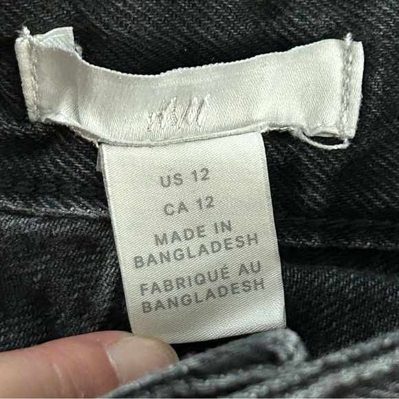 H&M Washed Out Black High Waist Ankle Jeans Women Size 12 - Picture 5 of 7